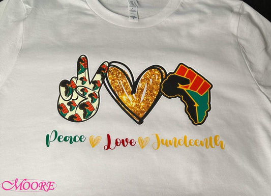 Peace & Love Juneteenth Tshirt